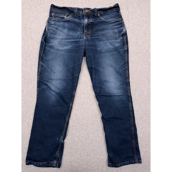 Origin Delta 68 Jeans Men's 33x28 Legit Fit Stretch Denim Distressed Made in USA - Picture 1 of 13